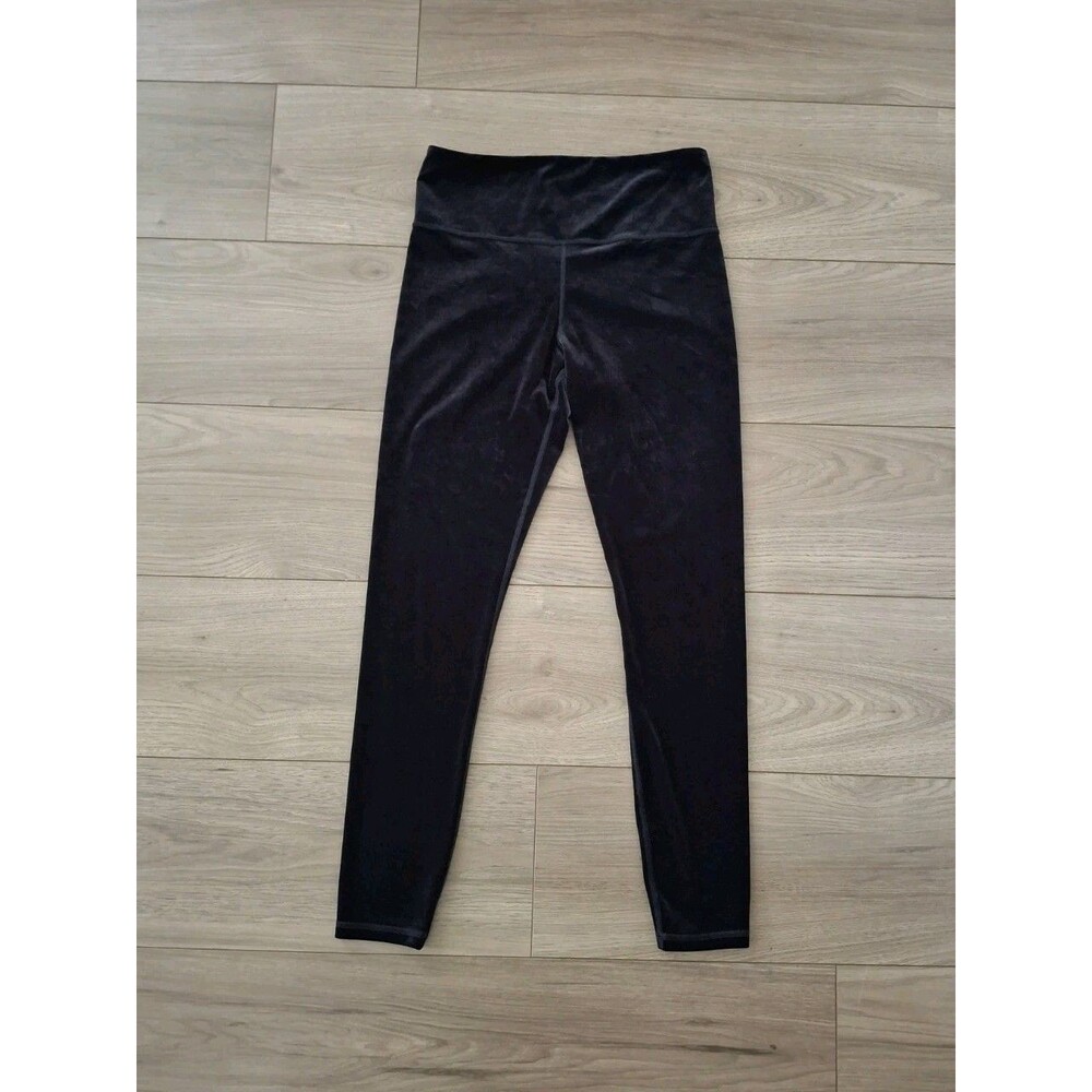 Athleta Elation Velvet Tight Medium Black Highrise Plush Casual Basic Minimalist